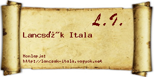 Lancsák Itala névjegykártya